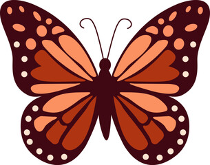 Thanksgiving Day Autumn Butterfly Vector Illustration. Elegant Design For Nature Inspired Art, Decoration, Fall Themed Background.