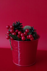 Christmas Concept on Red Background