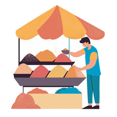 Fototapeta premium sellers in the market vector illustration