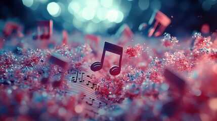 Enchanting Music Notes in Dreamy Atmosphere