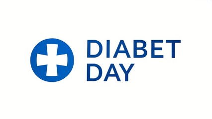 Obraz premium Diabet day logo. Minimalist blue and white design. Health awareness concept. World diabetes day celebration. For campaign, wellness education, healthcare promotion.