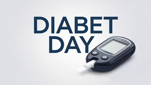Blood glucose meter on light background. Minimalist style. Health awareness concept. World diabetes day application. For design, print, banner, education material.