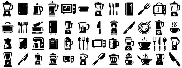 Set of vector icon about kitchen, cooking illustration