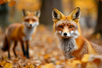 Fototapeta premium Wild animal in natural habitat generative AI technology