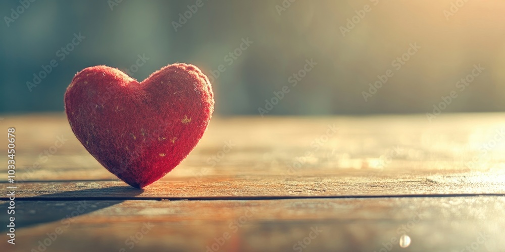 Aufkleber heart shape on a table. romantic valentine's day idea with copyspace for your content. vintage style