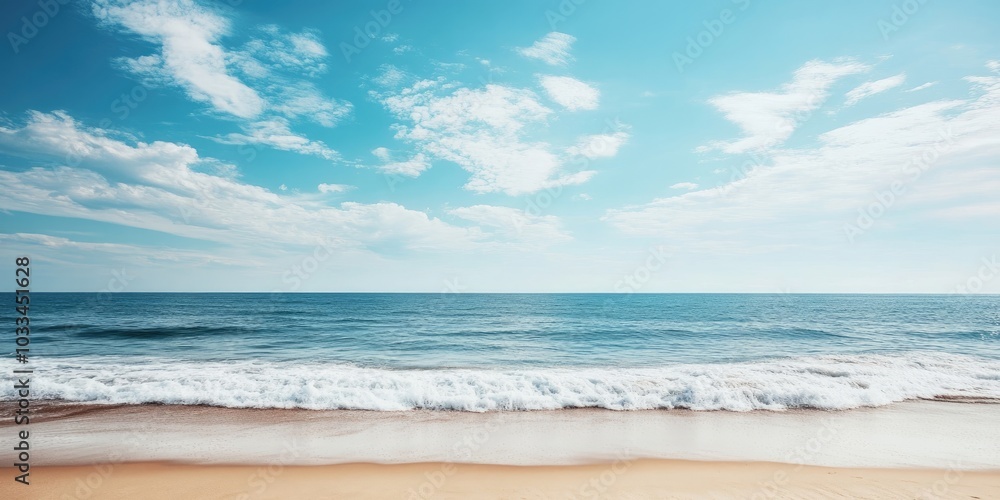 Leinwandbilder empty sea viewed from the beach serves as a useful background - with copy space.