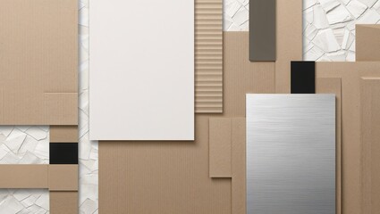 Abstract cardboard and metal texture background