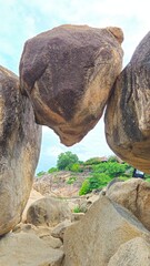 Close up of  Hon Chong cape rock garden by the sea at Nha Trang city, Vietnam.