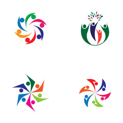 Obraz premium Colorful People and Community Logo Vector