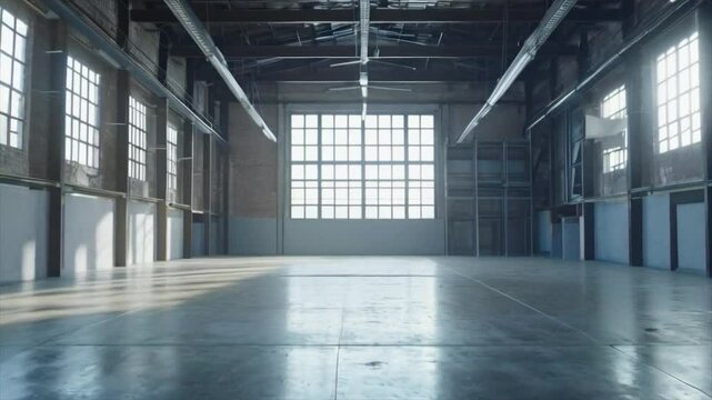 Very large and spacious empty warehouse space