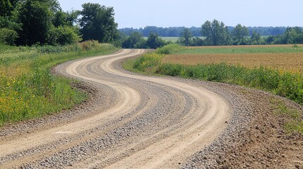 Naklejka premium Creative Abstract Design Featuring a Textured Gravel Path in a Field, Capturing the Essence of Nature and Tranquility, Perfectly Composed for High-Quality Advertising and Marketing as an 8K AI Wallpa