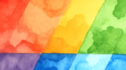 Vibrant watercolor rainbow backdrop, showcasing bold hues and fluid brushstrokes, perfect for celebrating LGBTQ+ pride and diversity.