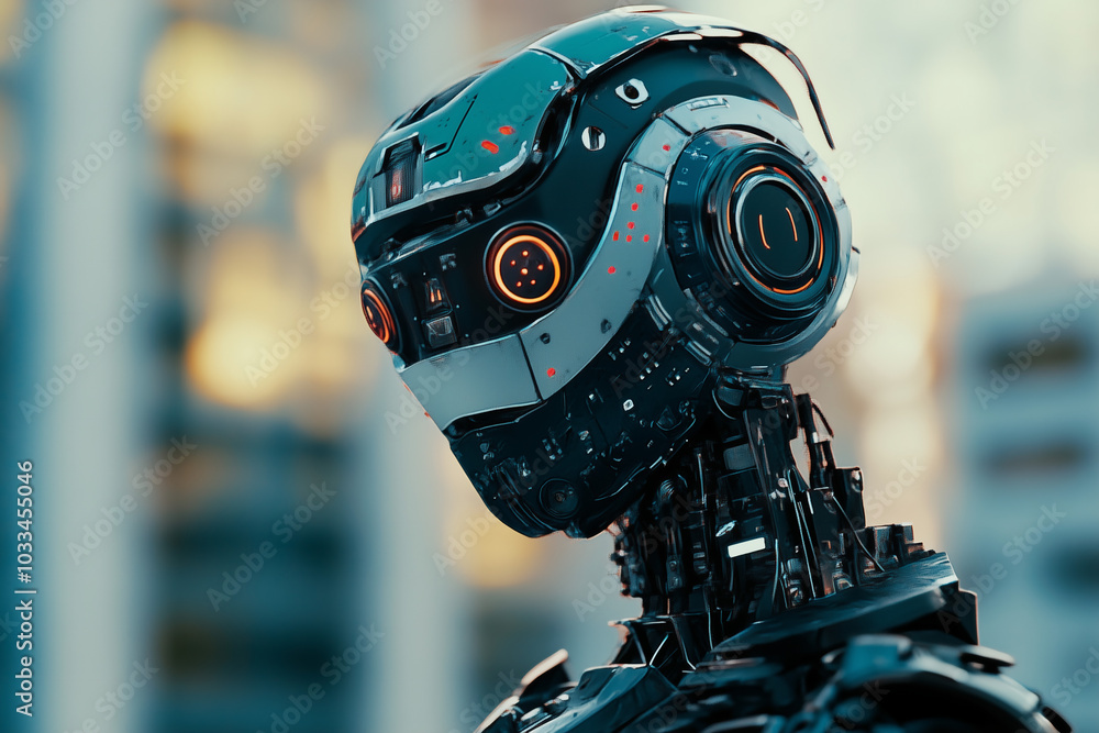 Poster futuristic robot design: a sleek and advanced ai for modern technology concepts