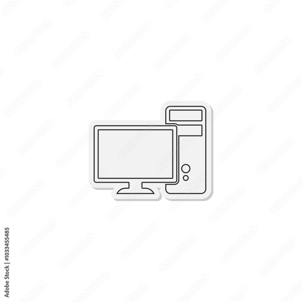 Poster personal computer, pc icon isolated on transparent background
