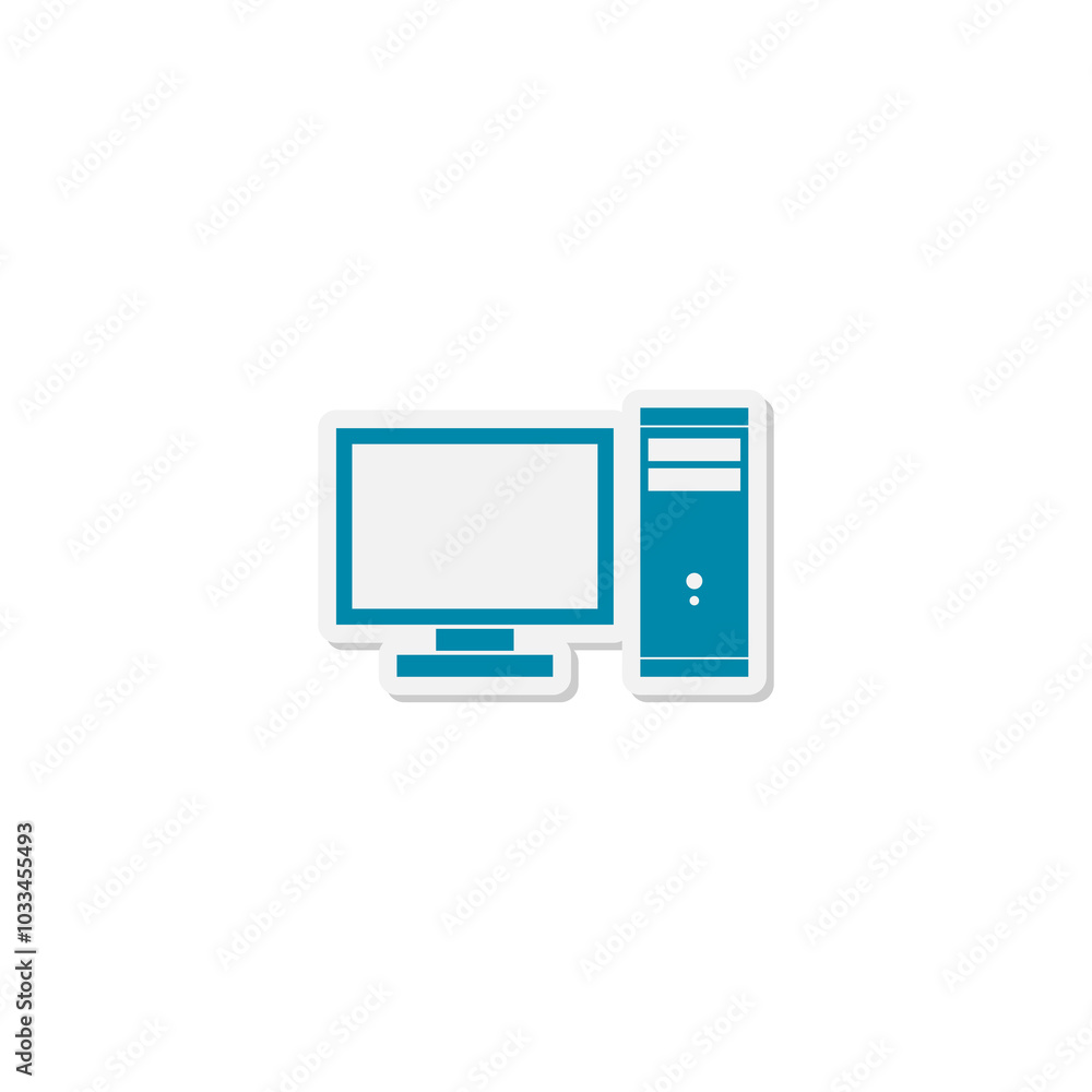 Poster personal computer, pc icon isolated on transparent background