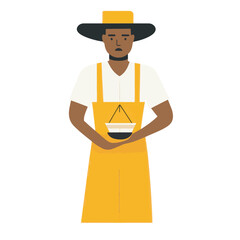 Flat illustration of people selling