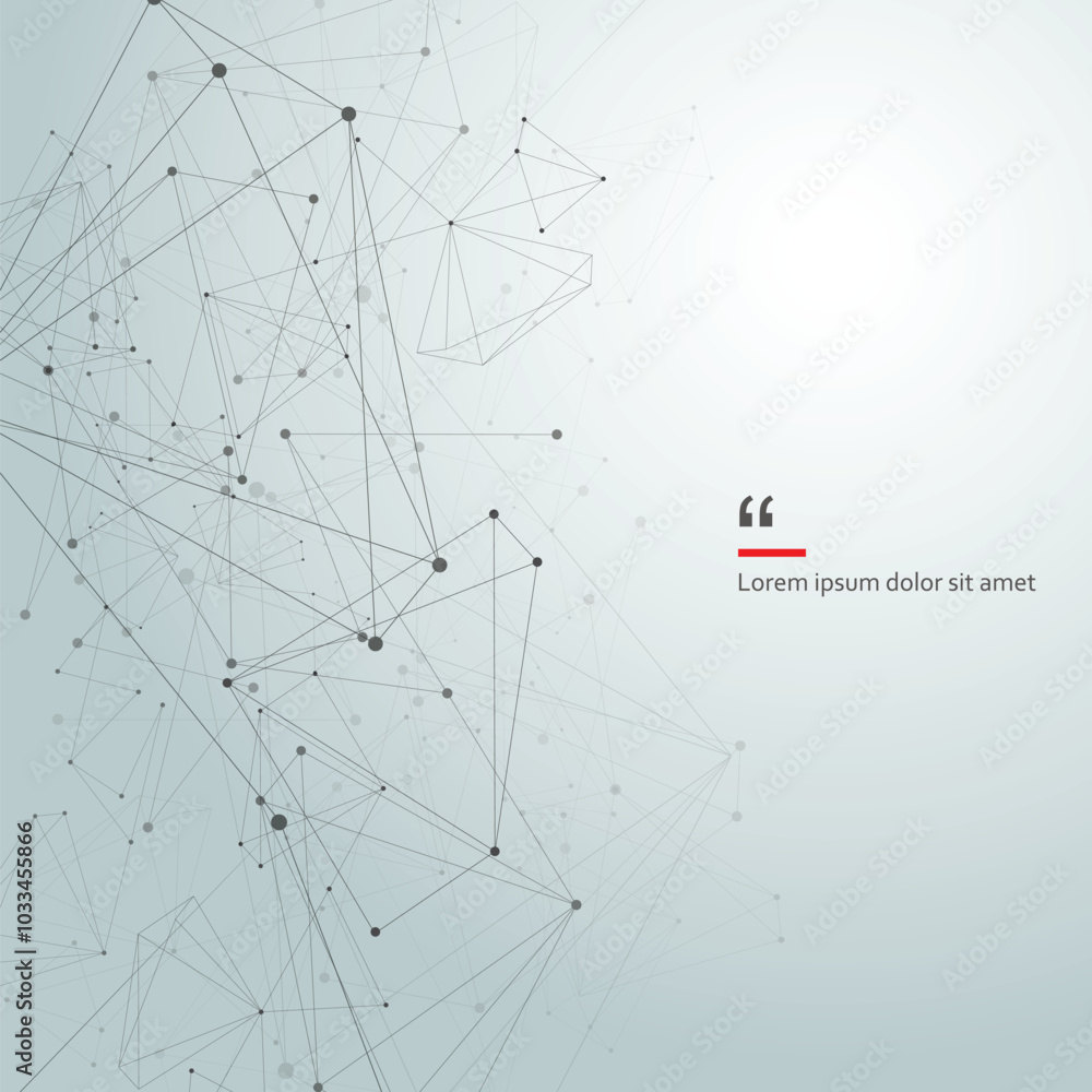 Fototapete Geometric concept structure network. Abstract polygonal with connecting dots and lines. Global connect element. Data polygonal vector
