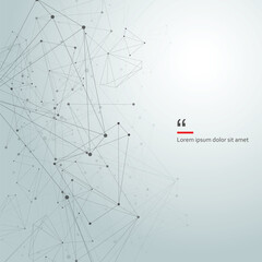 Geometric concept structure network. Abstract polygonal with connecting dots and lines. Global connect element. Data polygonal vector