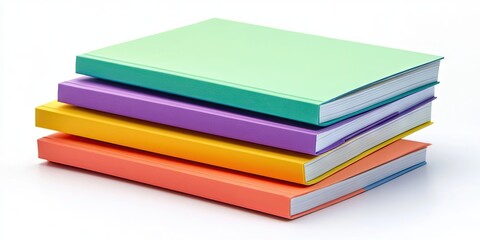 Colored notepads isolated on a white background.