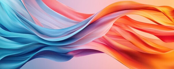 Fototapeta premium Dynamic Abstract 3D Ribbons Flowing in Fluid Curves - Modern Design for Creative Visuals