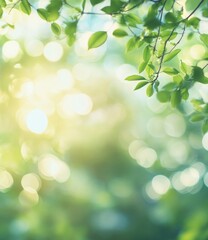 Green Leaves and Sunlight Bokeh - Nature Photography