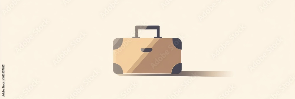 Aufkleber the illustration showcases a simple suitcase with a handle, highlighting its elegant design suitable