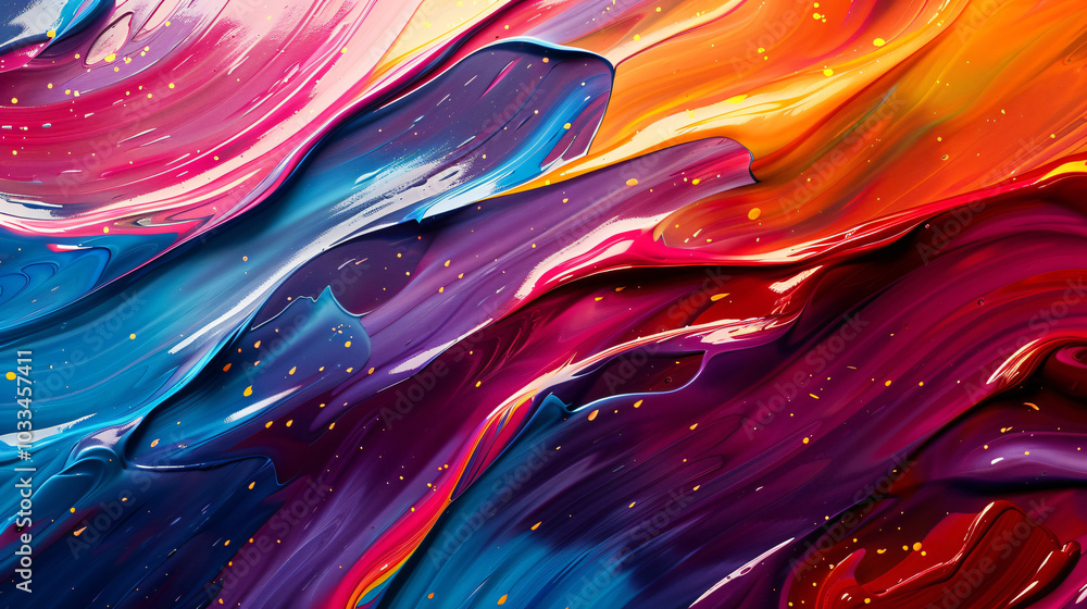Poster abstract background with colorful paint swirls and fluid shapes, creating an artistic texture. high-