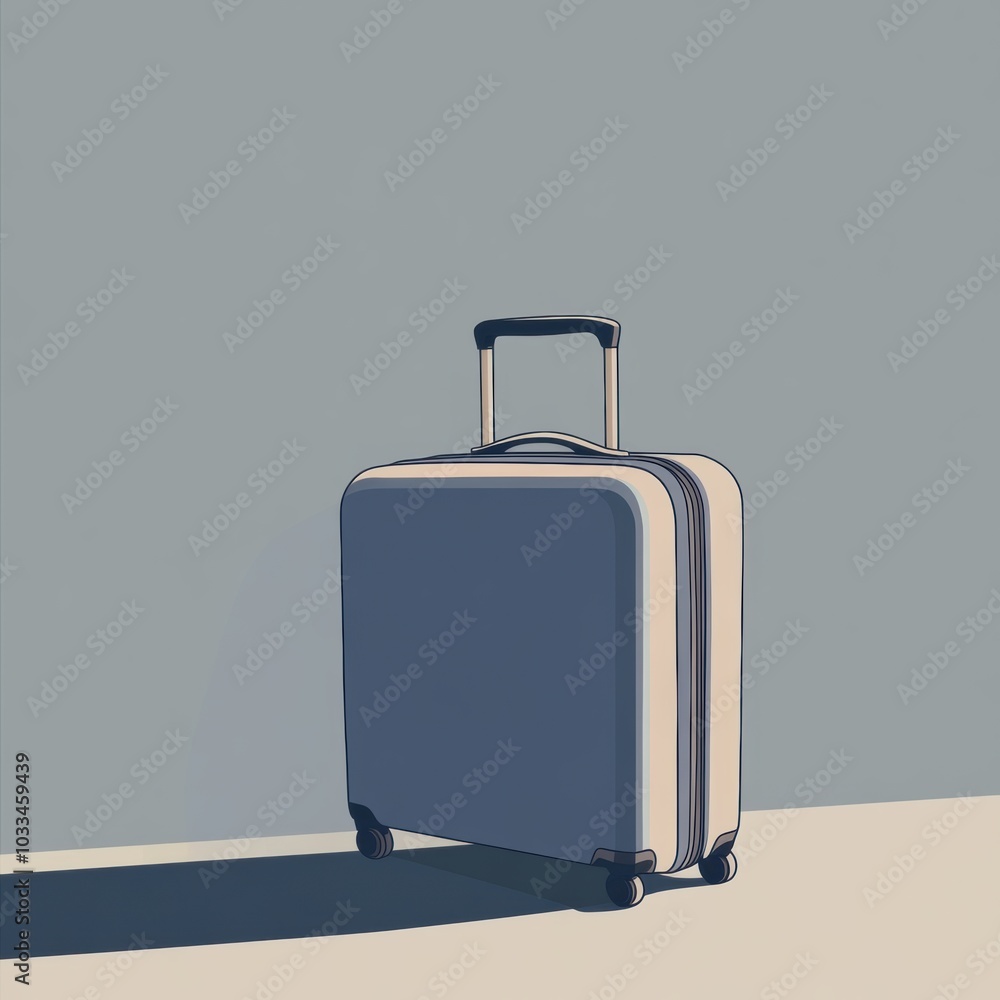 Poster this artwork features a sleek suitcase with a handle, highlighted by sharp lines and a minimalist ae