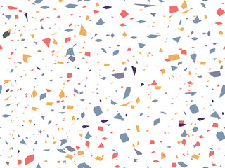 Terrazzo - Venetian plaster. Vector seamless pattern decor. Marble chips, stone, quartz in mixture - multicolored design. Element for floor, fabrics and walls in interior. Trend style stone texture