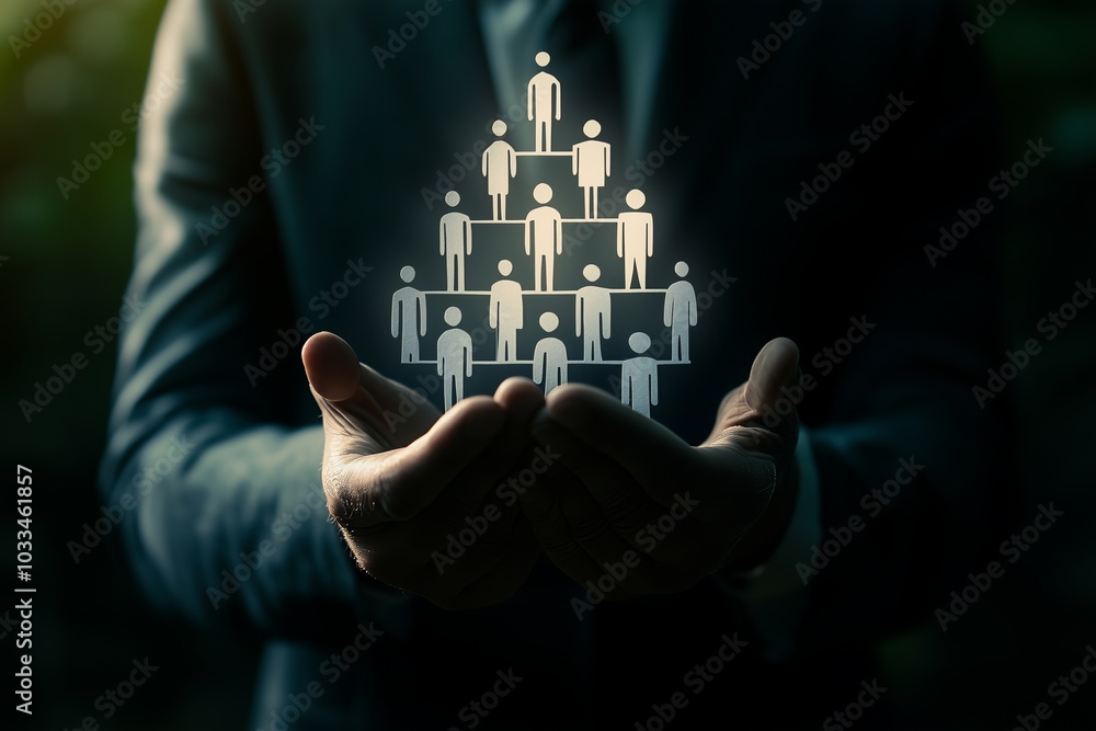 Poster teamwork organization and business workflow process management for information on hierarchical struc