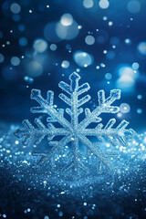 Fototapeta premium Christmas snowflake winter light background