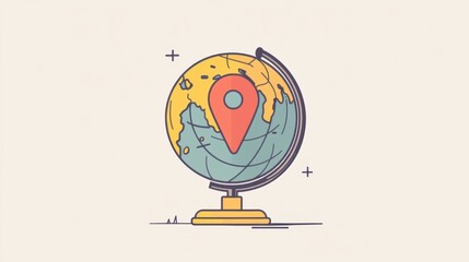 A sleek globe showcases a specific destination with a clear location pin, inspiring wanderlust and...