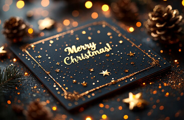 A gift card. New Year, Christmas. A postcard, an envelope.