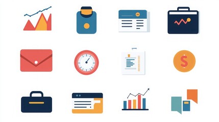 Business Icons Set: Finance, Marketing & Strategy