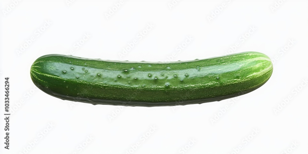 Poster Cucumber isolated on a white background