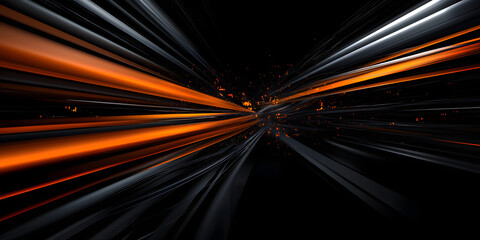 Dark Gray and orange speed abstract technology background