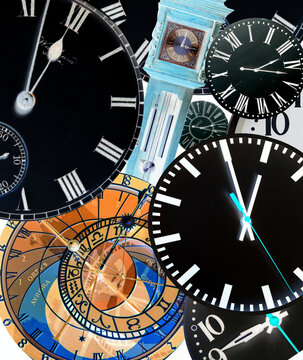 Clock faces, illustration