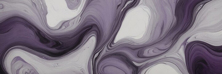 Abstract Gray and Purple Swirls Fluid Art Vivid Background
