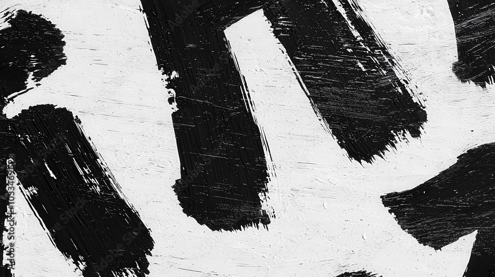 Aufkleber dynamic abstract brushstroke patterns in black and white