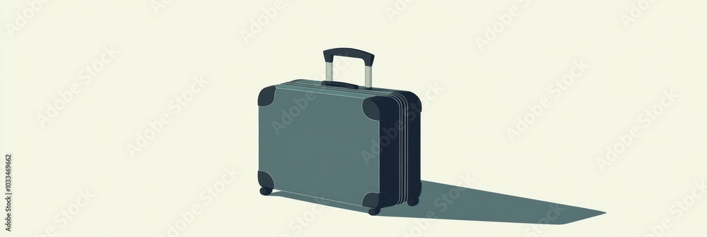 Poster this illustration features a suitcase with a handle, showcasing minimalist design principles and sha