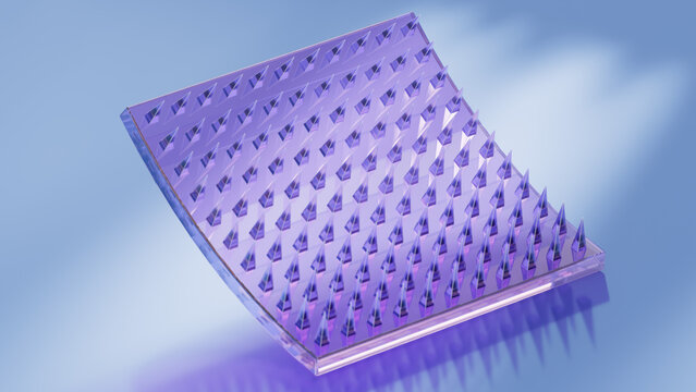Flexible microneedle mRNA vaccine patch, illustration