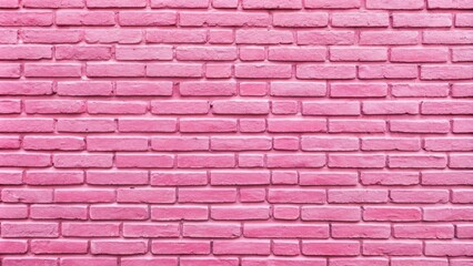 Obraz premium Pink brick wall with a smooth and even texture. Banner, background for party, celebration, art, decoration