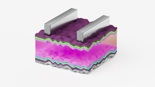 Heterojunction solar cell, illustration