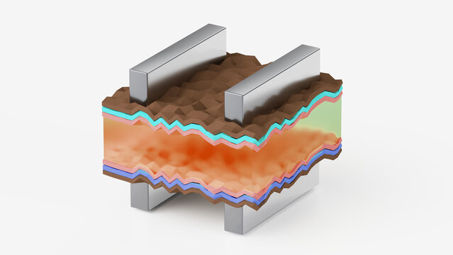 Heterojunction solar cell, illustration