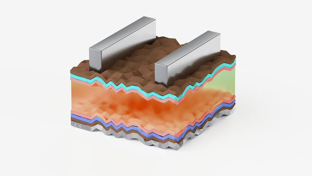 Heterojunction solar cell, illustration