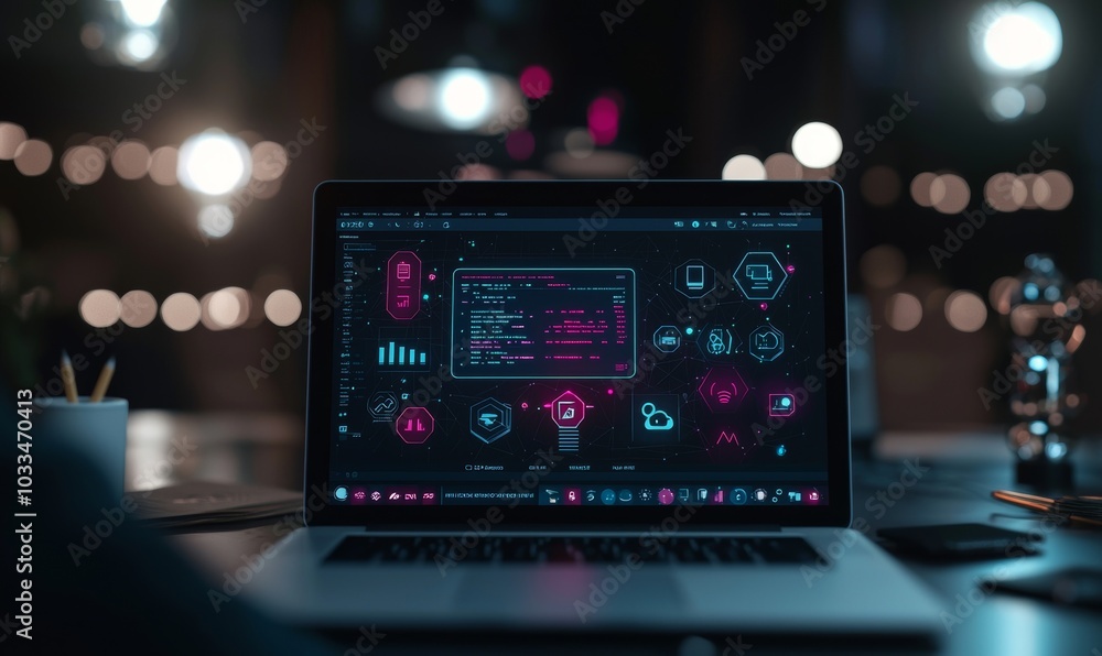 Fototapete an illustration concept for accounting automation and automatic finance software. financial work opt