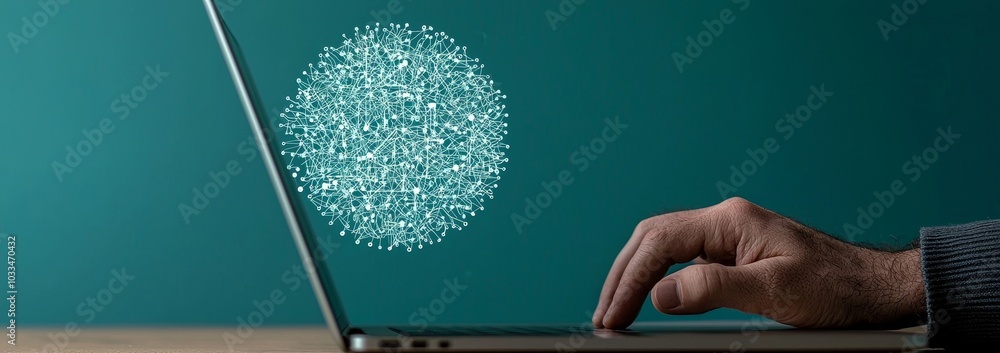 Fototapete flowchart showing business process and workflow automation, businesswoman in the background