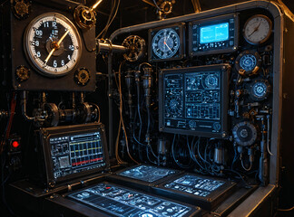 Fototapeta premium Steampunk Control Panel