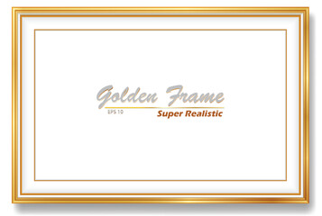 An Illustration elegant gold picture frame super realistic shape.