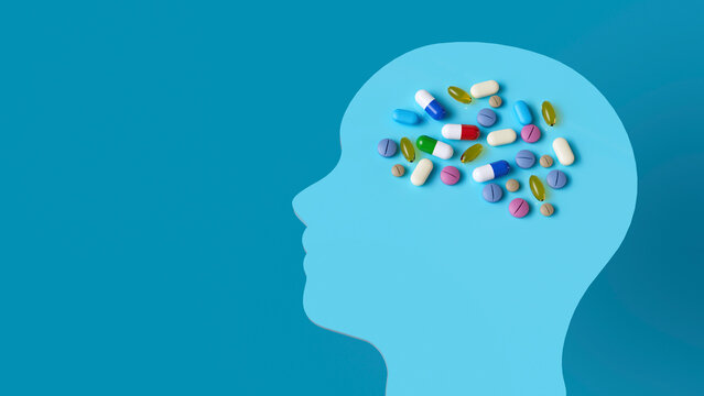 Drugs for neurological disorders, conceptual illustration
